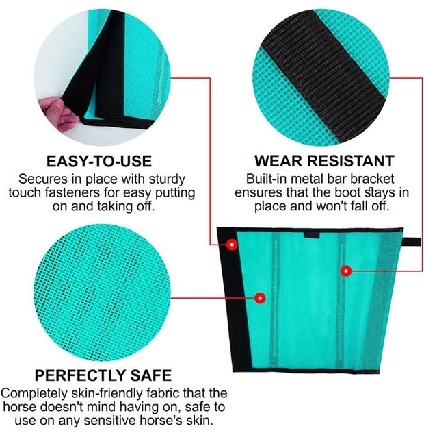 Horse Fly Boots – Breathable Mesh Leg Protection (Set of 4) | Comfortable & Durable Fly Defense