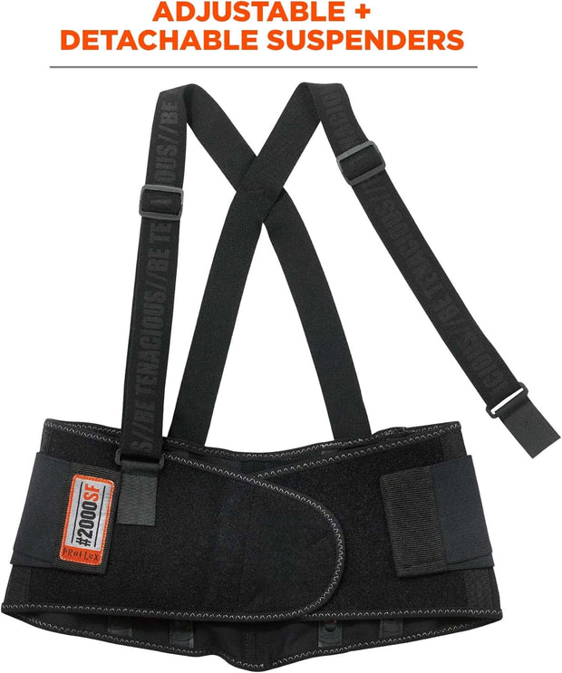 ProFlex 2000SF Advanced Back Support Brace – Ergonomic V-Shape Design with Adjustable Suspenders & Reinforced Stays