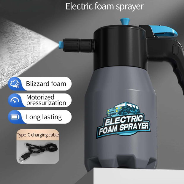 Rechargeable Electric Foam Sprayer – Powerful Handheld Foam Gun for Car Washing, Gardening & Home Cleaning