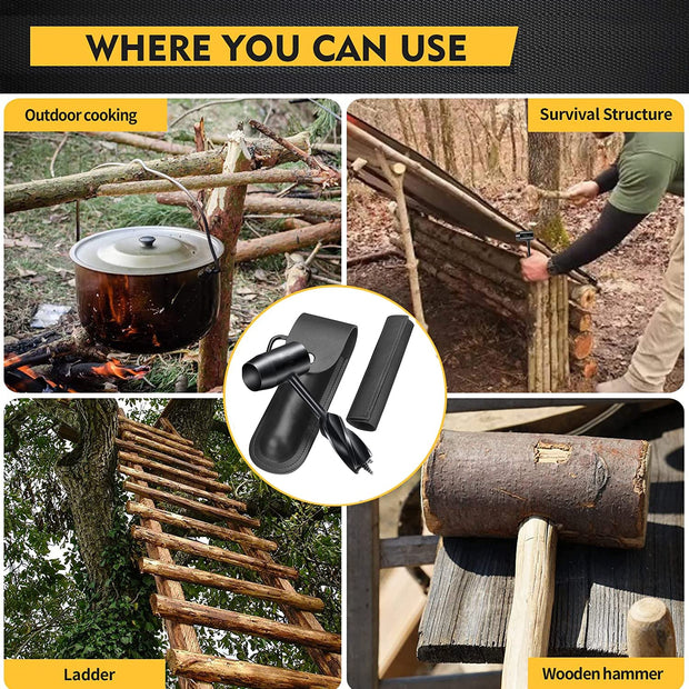 Wilderness Survival Hand Drill – Multi-Purpose Manual Wood Drill & Bushcraft Tool