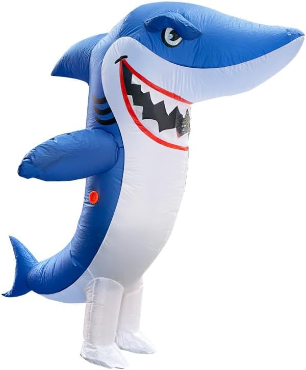 🦈 Inflatable Shark Costume with Big Mouth – Hilarious Party & Halloween Outfit