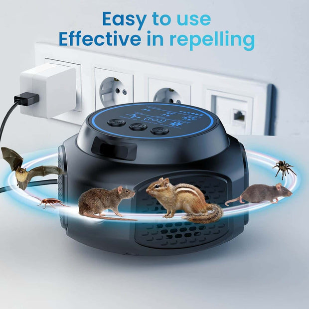 Ultrasonic Pest Repeller Plug-In – Electronic Indoor Repellent for Mice, Rats, Squirrels, Roaches, Ants, Mosquitoes, Spiders & More | Safe for Home, Kitchen, Garage & Attic