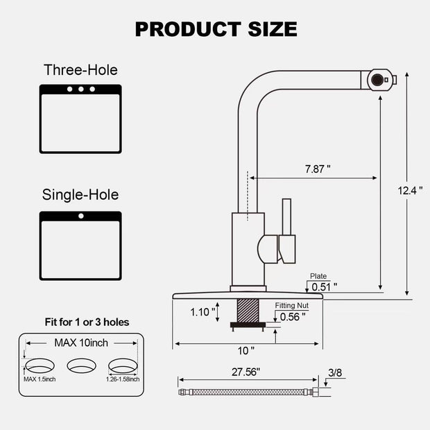 🚿 14-Inch Pull-Down Kitchen Faucet with 3-Mode Sprayer – Function Meets Elegance!