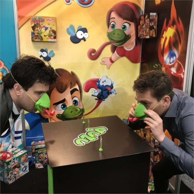 Flick & Stick Frog Tongue Challenge – Hilarious Face Mask Game