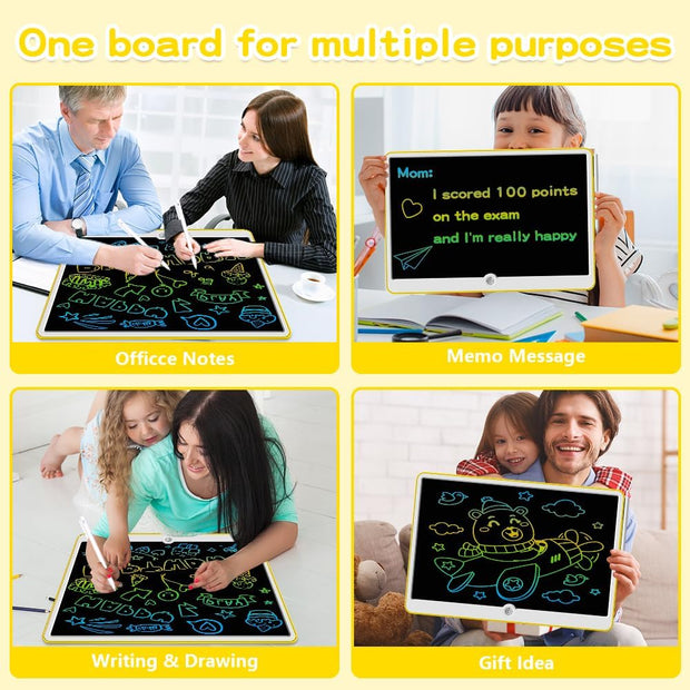 19" LCD Writing Tablet for Kids – Reusable Doodle Board with Stylus Pen