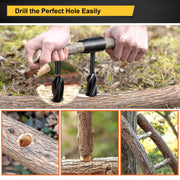 Wilderness Survival Hand Drill – Multi-Purpose Manual Wood Drill & Bushcraft Tool