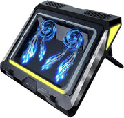💻 Laptop Cooling Pad | Twin Turbo Blowers, RGB Lights & Dust Protection for 14"-17.3" Laptops