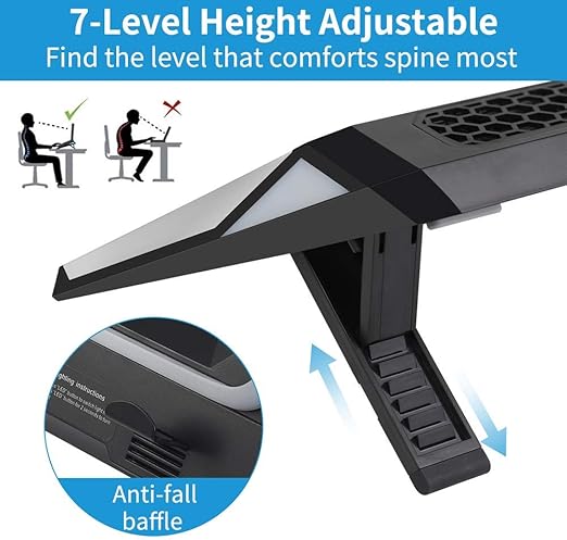💻 Laptop Cooling Pad | Twin Turbo Blowers, RGB Lights & Dust Protection for 14"-17.3" Laptops