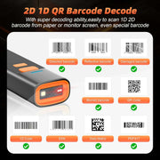 Mini 3-in-1 Wireless Barcode Scanner – Bluetooth, 2.4G & USB Compatible with Windows, Android, iOS (Includes Charging Dock)