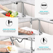 🚿 14-Inch Pull-Down Kitchen Faucet with 3-Mode Sprayer – Function Meets Elegance!