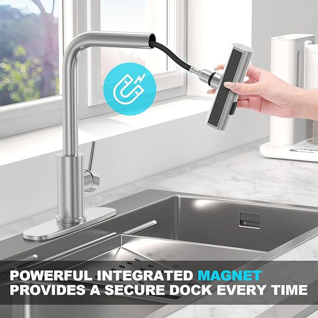 🚿 14-Inch Pull-Down Kitchen Faucet with 3-Mode Sprayer – Function Meets Elegance!