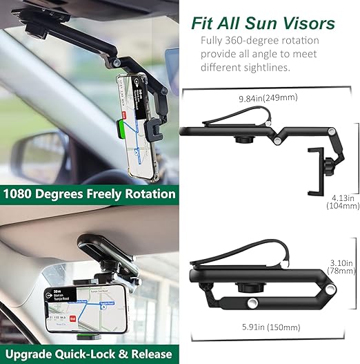 🚗 1080° Rotatable Car Phone Mount – Ultra-Stable, Multi-Angle, Multi-Scenario 📱✨