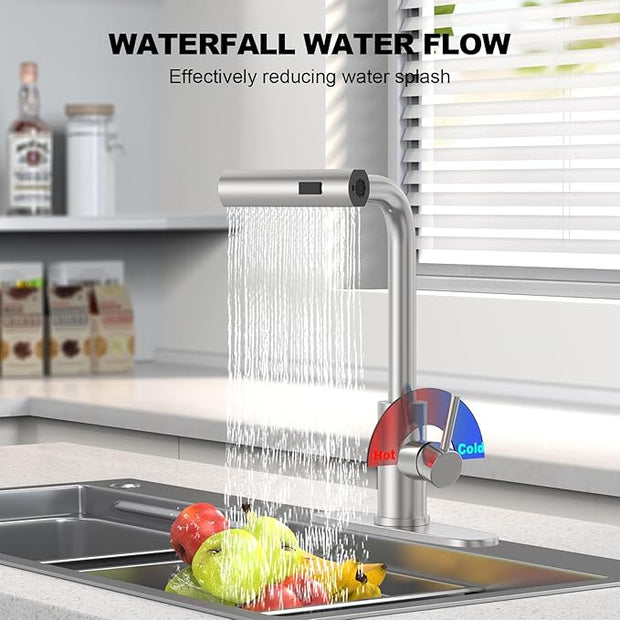 🚿 14-Inch Pull-Down Kitchen Faucet with 3-Mode Sprayer – Function Meets Elegance!