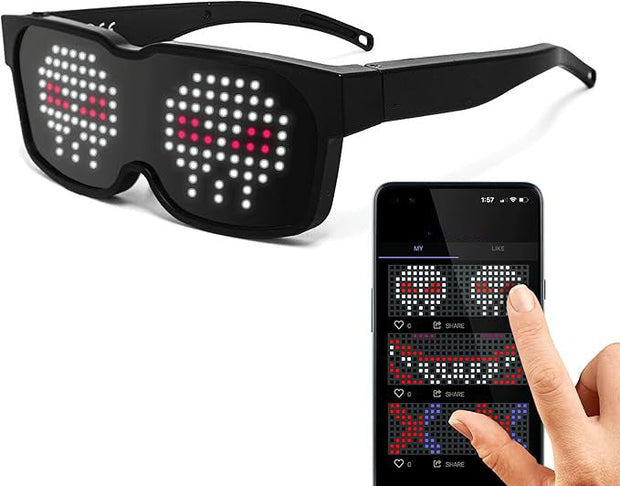 Customizable Bluetooth LED Glasses – Perfect for Christmas, Halloween & Birthday Parties