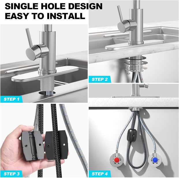 🚿 14-Inch Pull-Down Kitchen Faucet with 3-Mode Sprayer – Function Meets Elegance!