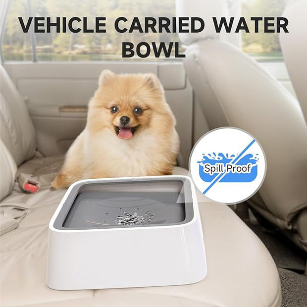 🐶 Dog Water Bowl with Splash-Proof & Slow-Drink Design｜Large Capacity, Travel-Friendly & Clean Hydration
