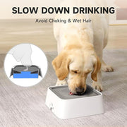 🐶 Dog Water Bowl with Splash-Proof & Slow-Drink Design｜Large Capacity, Travel-Friendly & Clean Hydration