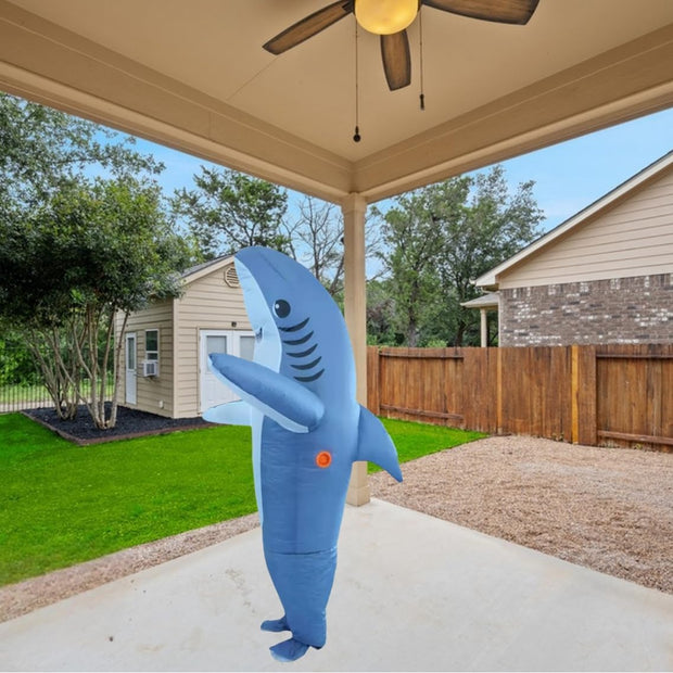 🦈 Inflatable Shark Costume with Big Mouth – Hilarious Party & Halloween Outfit