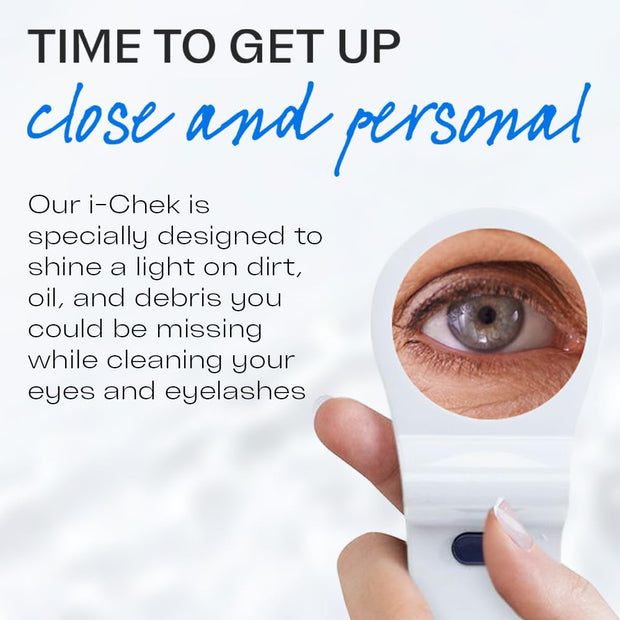 i-Chek Pro – Illuminated 5X Magnifying Eye Mirror for Eyelid & Eyelash Care