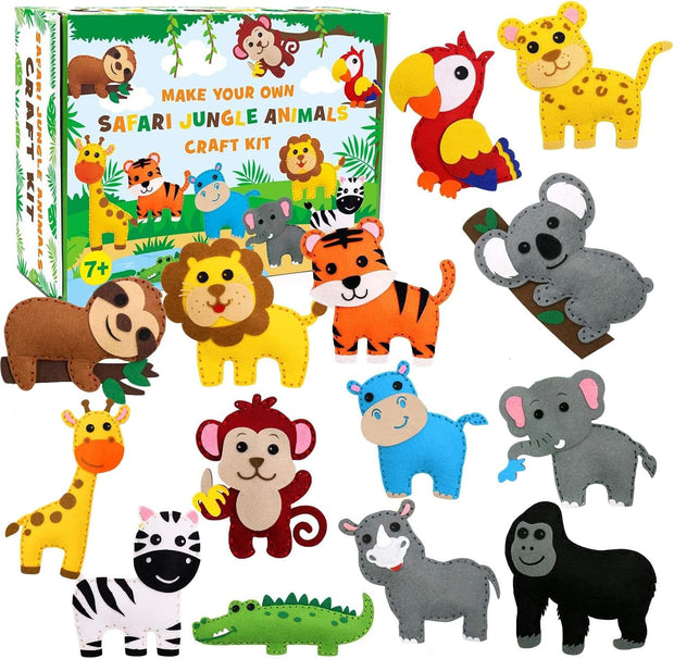 🦁 Jungle Animal Sewing Kit for Kids – Fun, Creative & Educational DIY Plush Craft Set