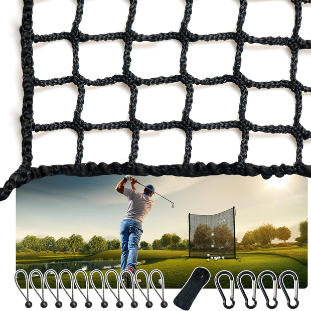 Golf Hitting Net with Rope Rings – High Impact Containment Net for Indoor & Outdoor Practice