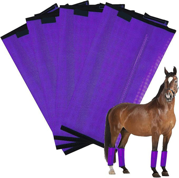 Horse Fly Boots – Breathable Mesh Leg Protection (Set of 4) | Comfortable & Durable Fly Defense