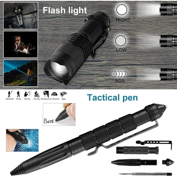 Emergency Survival Gear Kits 14 in 1 – Portable Tactical Tools for Camping, Hiking, Outdoor Adventures